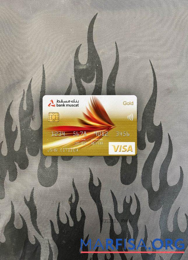 Blank Oman Bank Muscat bank visa gold card photolook front download for verification